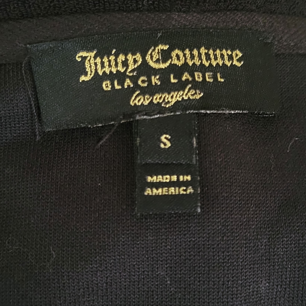 Juicy Couture Zip Up Black Hoodie Sweater Size Small - Picture 6 of 7